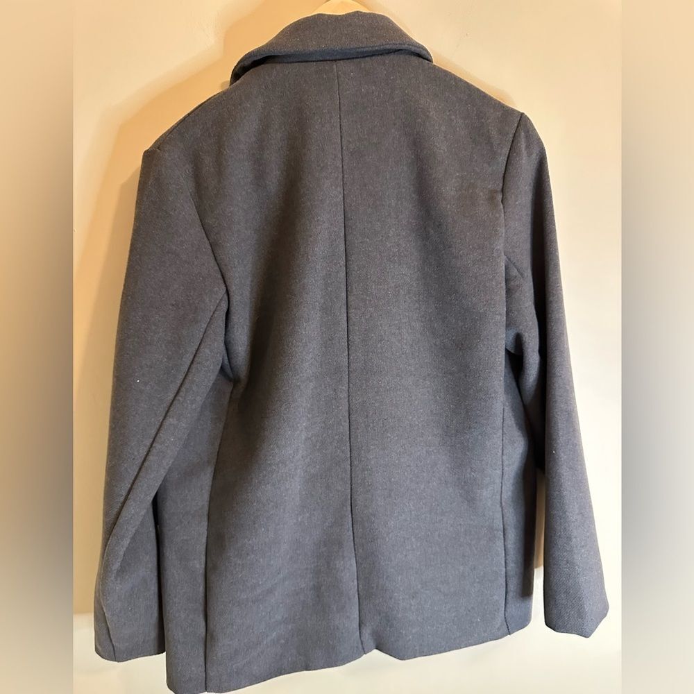 American Eagle Outfitters Womens Small Gray Knit Blazer Stretch Workwear - Picture 2 of 3